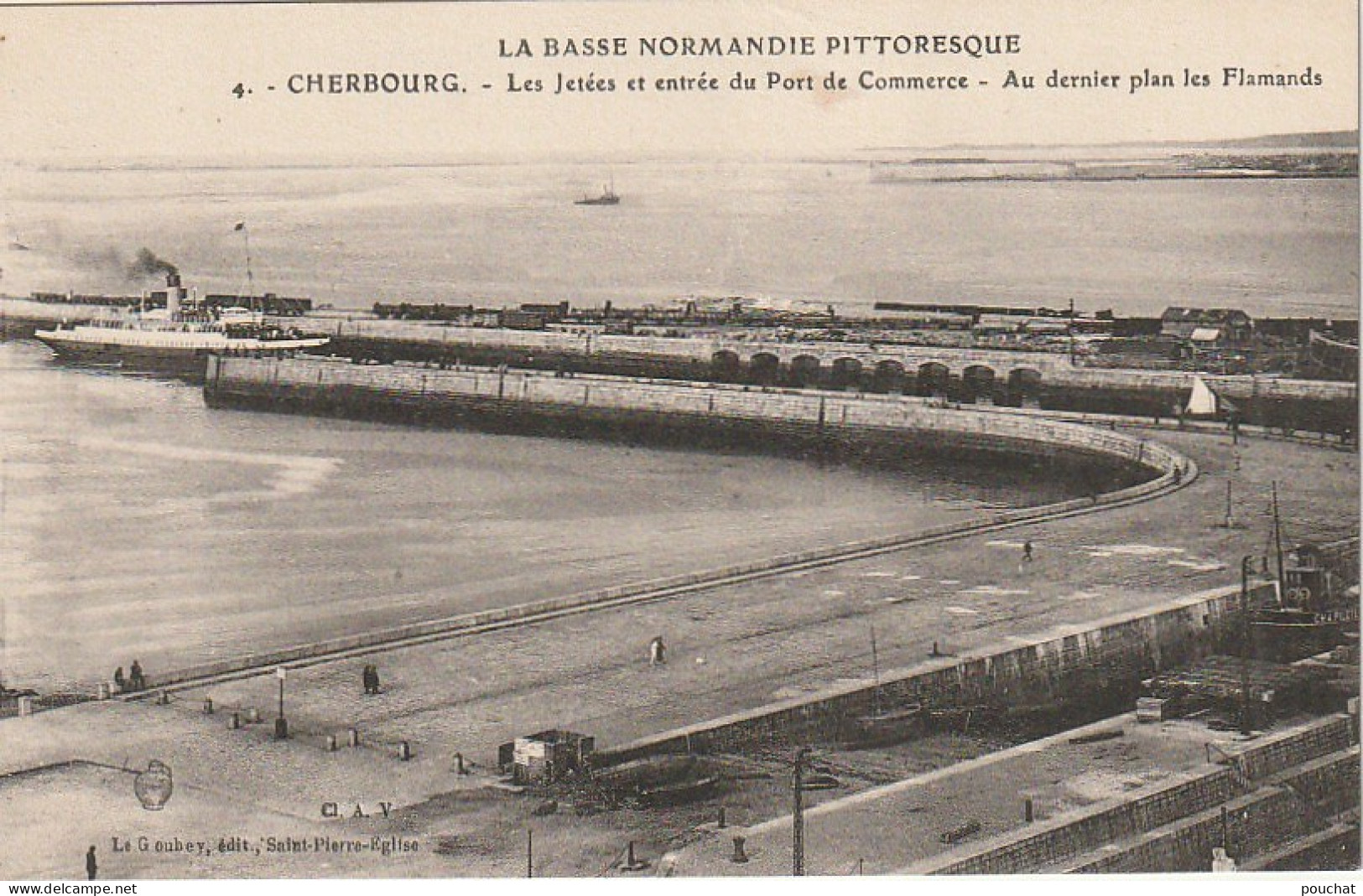 Z+ Nw36-(50) CHERBOURG - LES JETEES ET ENTREE DU PORT DE COMMERCE - AU DERNIER PLAN LES FLAMANDS - Cherbourg