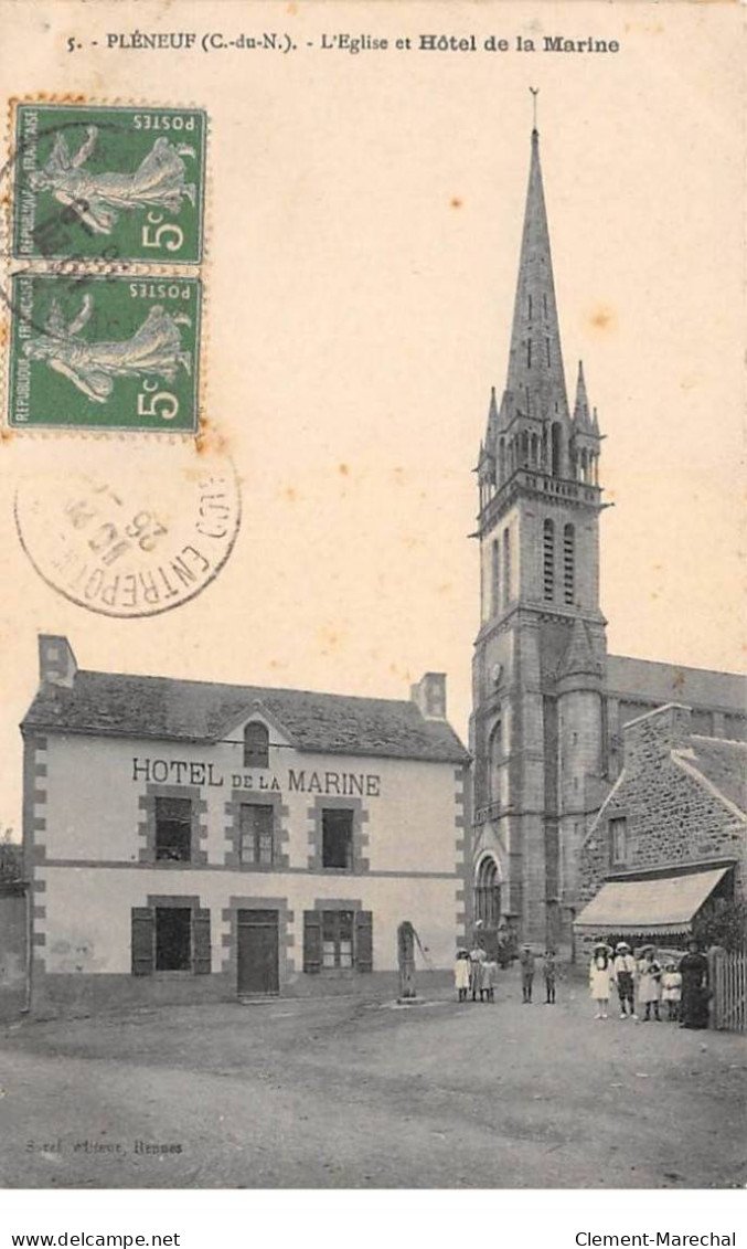 PLENEUF - L'Eglise Et Hôtel De La Marine - Très Bon état - Pléneuf-Val-André