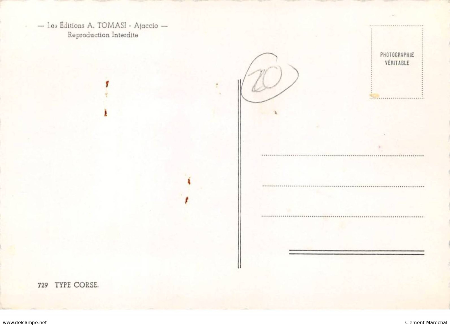 Type Corse - A. Tomasi - Très Bon état - Altri & Non Classificati