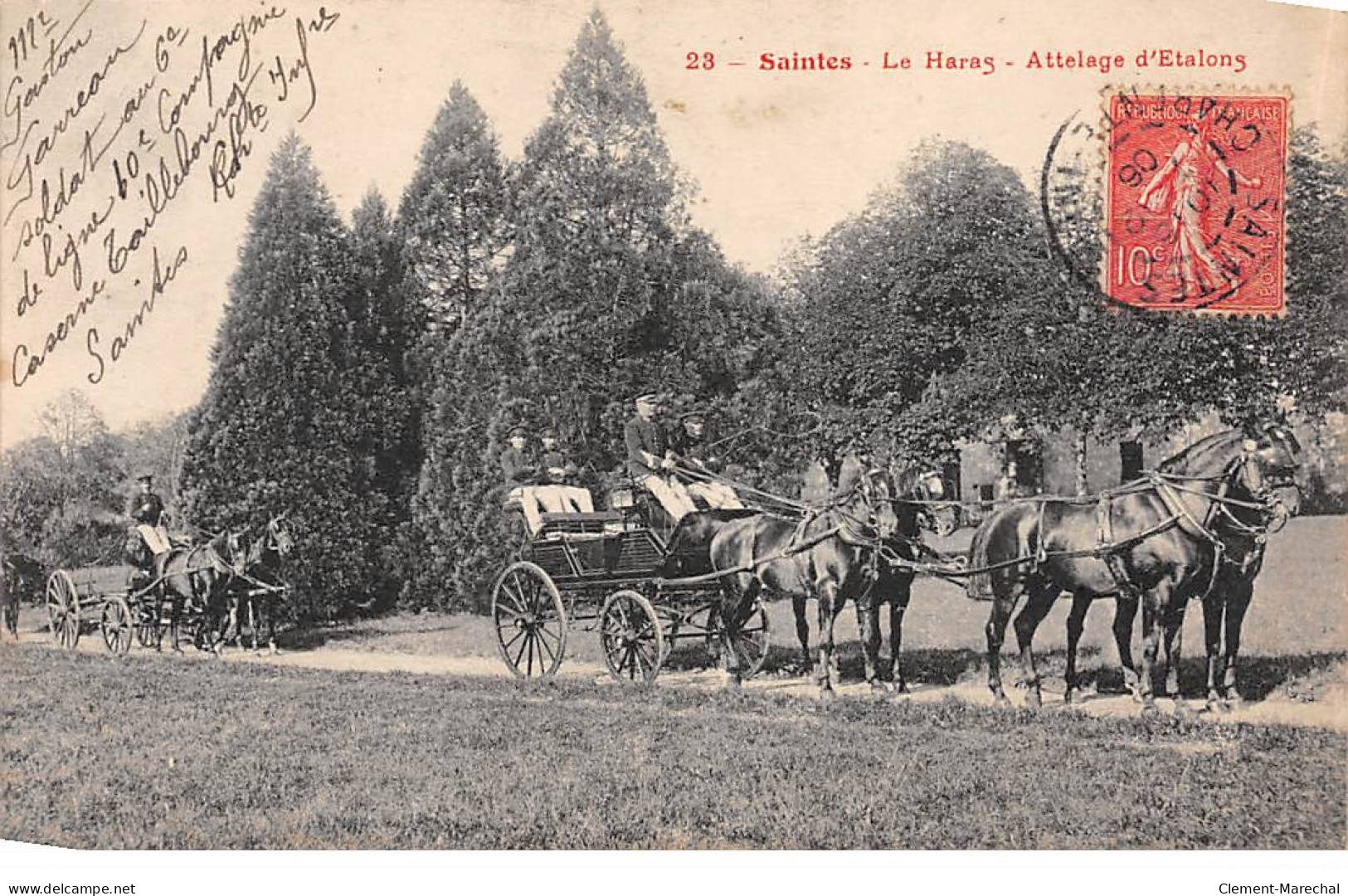 SAINTES - Le Haras - Attelage D'Etalons - Très Bon état - Saintes