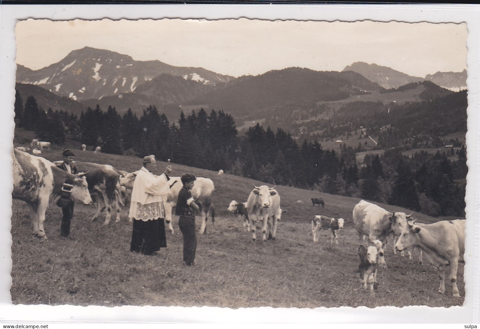 Chatel-St.-Denis, Les Paccots, Les J'Etherpi. La Bénédiction Du Troupeau. Abbé Bernard Kolly - Sonstige & Ohne Zuordnung