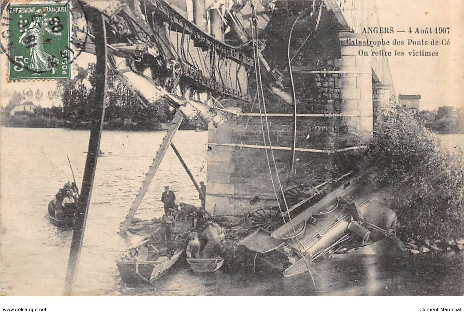 ANGERS - 4 Août 1907 - Catastrophe Des Ponts De Cé - On Retire Les Victimes - Très Bon état - Angers