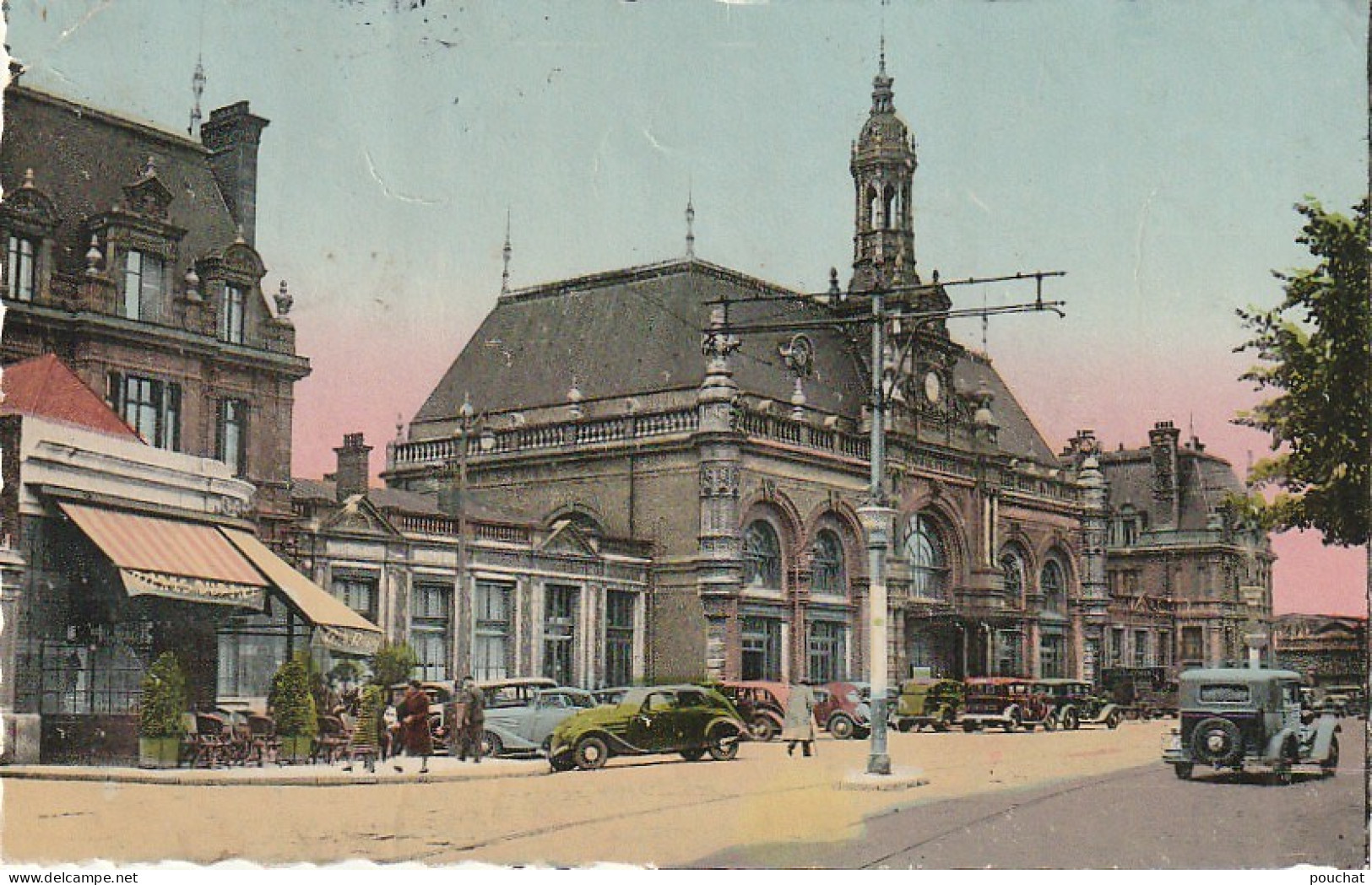 Z+ Nw37-(59) VALENCIENNES - LA GARE - ANIMATION - CARTE COLORISEE - Valenciennes