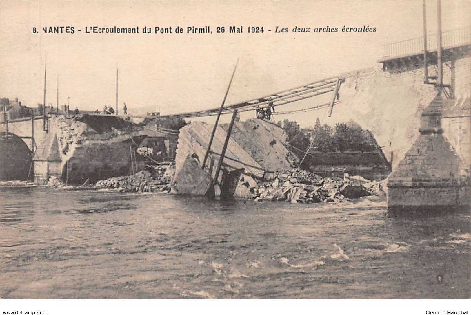 NANTES - L'Ecroulement Du Pont De Pirmil - 26 Mai 1924 - Les Deux Arches écroulées - Très Bon état - Nantes