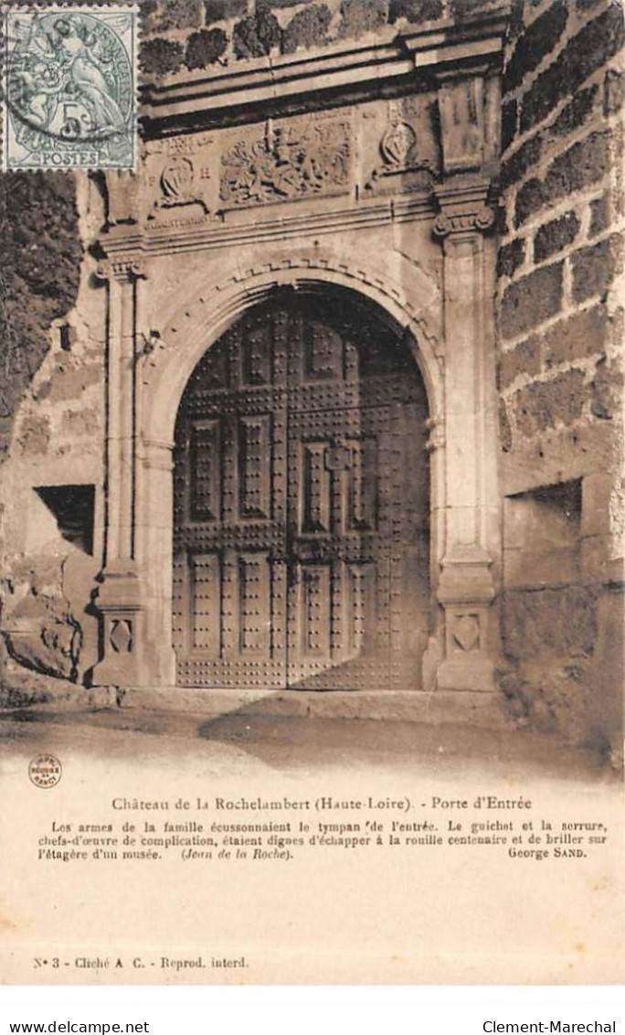 Château De LA ROCHELAMBERT - Porte D'Entrée - Très Bon état - Autres & Non Classés