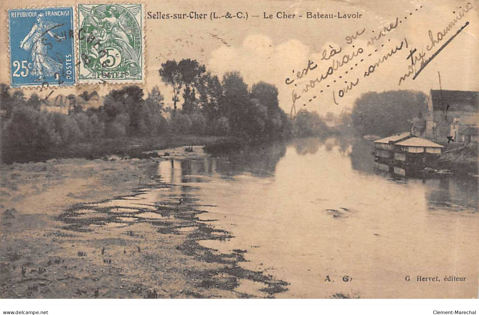 SELLES SUR CHER - Le Cher - Bateau Lavoir - état - Selles Sur Cher