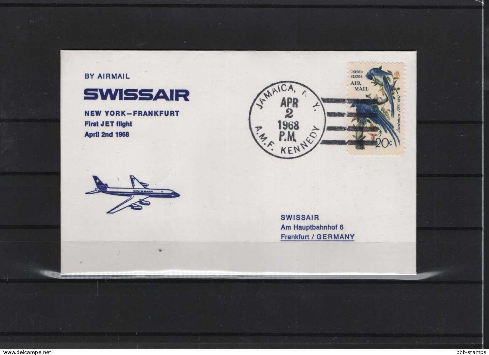 Schweiz Air Mail Swissair  FFC  2.4.1968 New - York - Frankfurt - Primi Voli