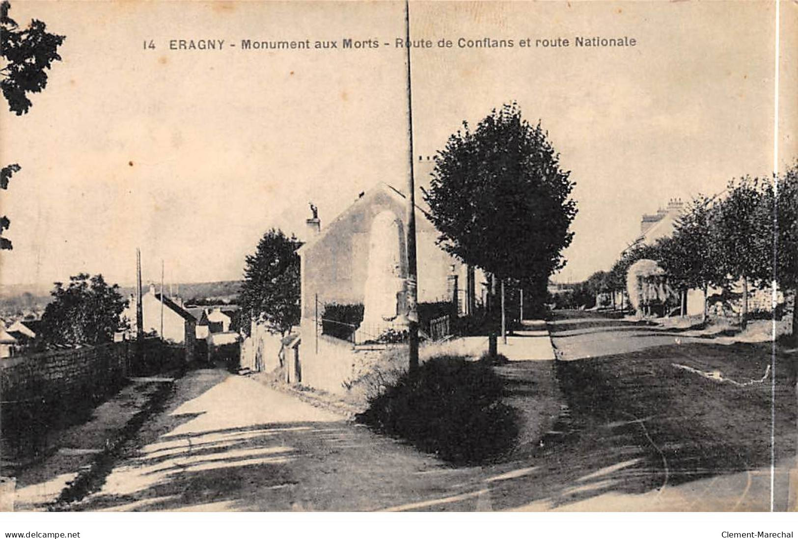 ERAGNY - Monument Aux Morts - Route De Conflans Et Route Nationale - Très Bon état - Eragny