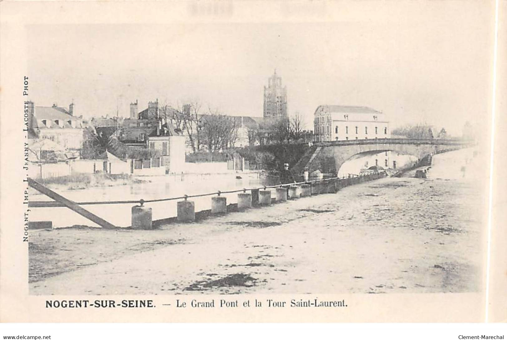 NOGENT SUR SEINE - Le Grand Pont Et La Tour Saint Laurent - Très Bon état - Nogent-sur-Seine