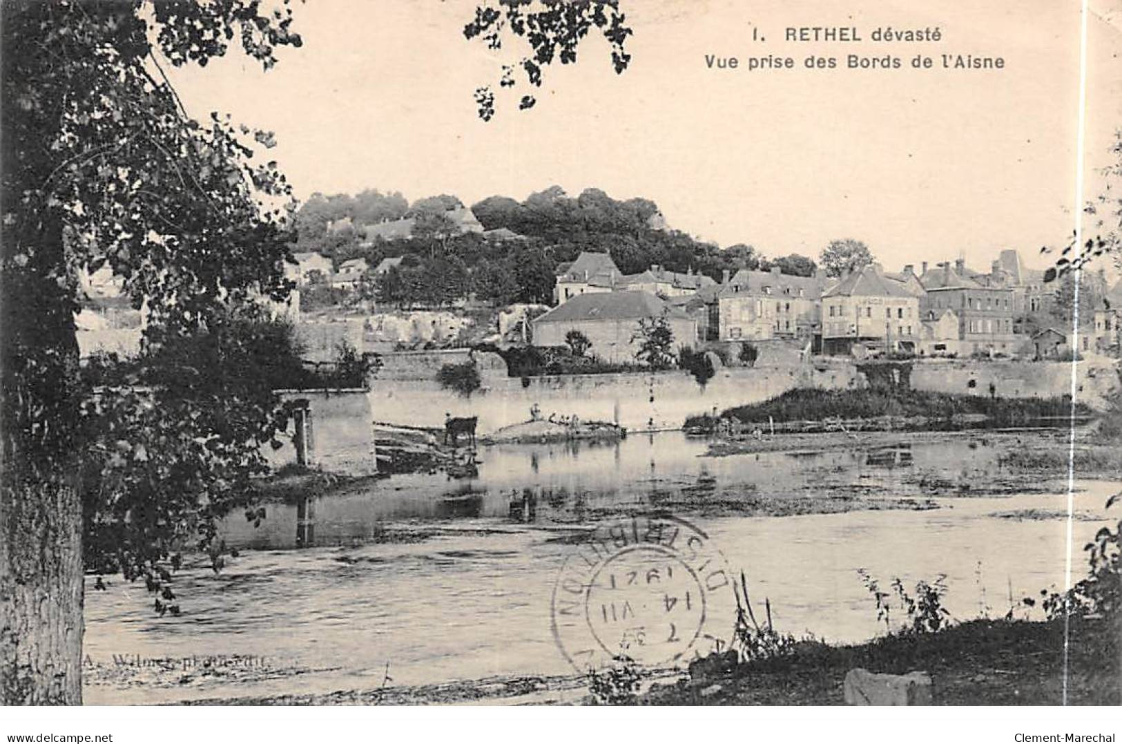 RETHEL Dévasté - Vue Prise Des Bords De L'Aisne - Très Bon état - Rethel