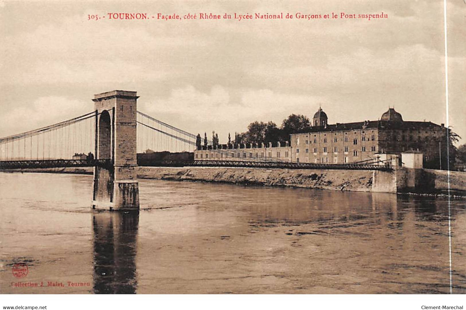 TOURNON - Lycée Nationale De Garçons Et Le Pont Suspendu - Très Bon état - Tournon