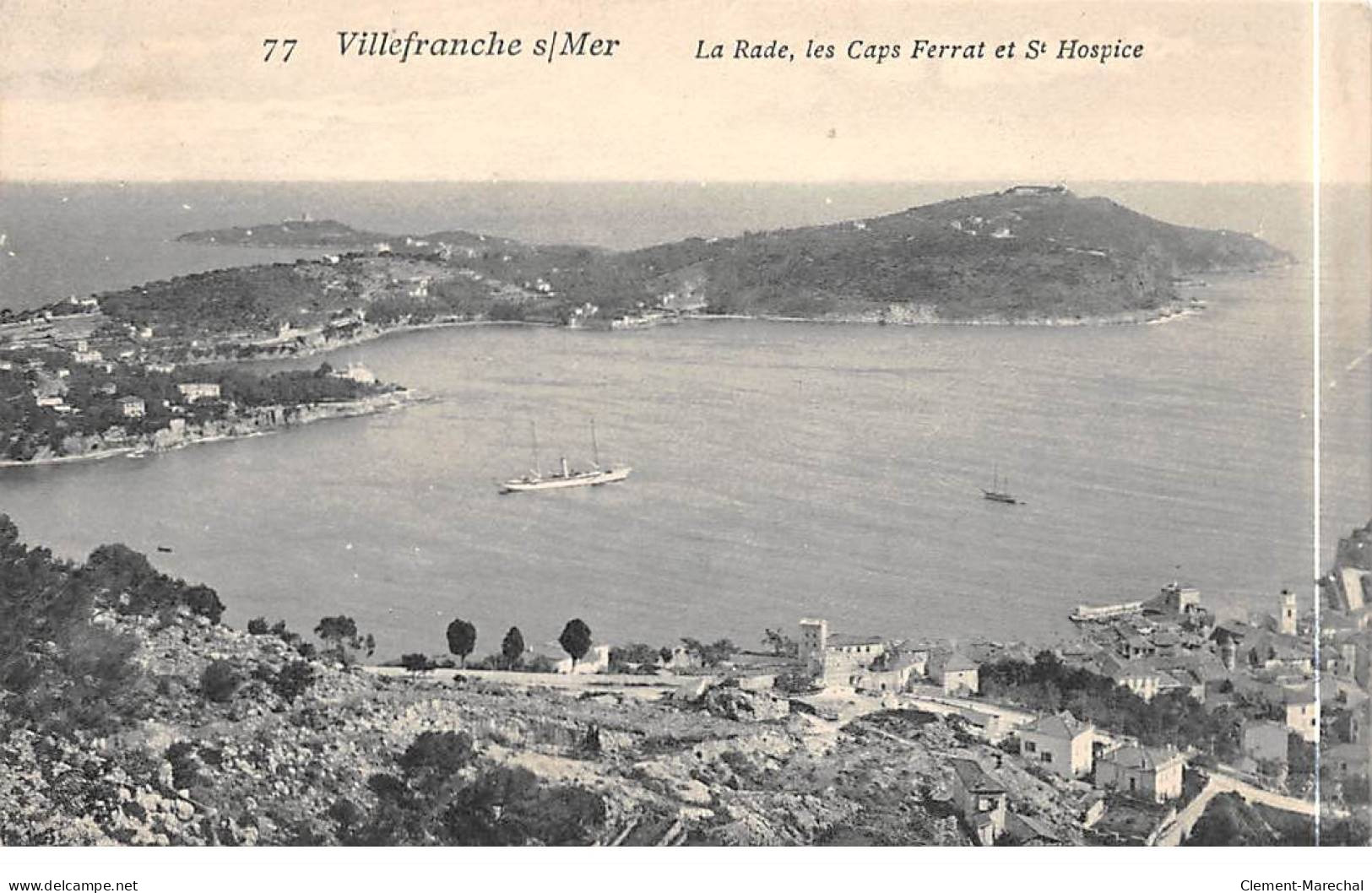 VILLEFRANCHE SUR MER - La Rade, Les Caps Ferrat Et Saint Hospice - état - Villefranche-sur-Mer