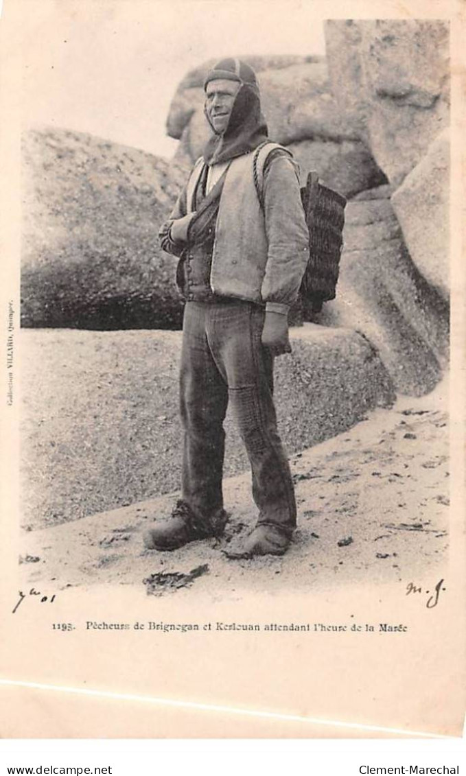 Pêcheurs De BRIGNOGAN Et KERLOUAN Attendant L'heure De La Marée - Très Bon état - Brignogan-Plage