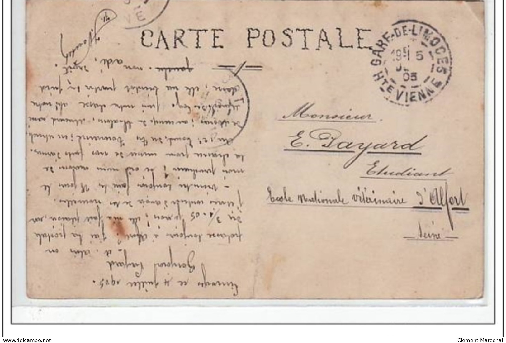 Carte Postale Peinte à La Main En 1905 - Bon état (un Coin Plié) - Sonstige & Ohne Zuordnung