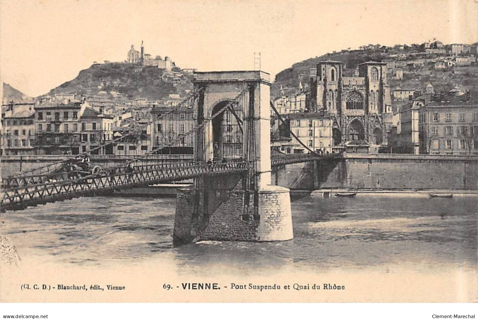 VIENNE - Pont Suspendu Et Quai Du Rhône - Très Bon état - Vienne