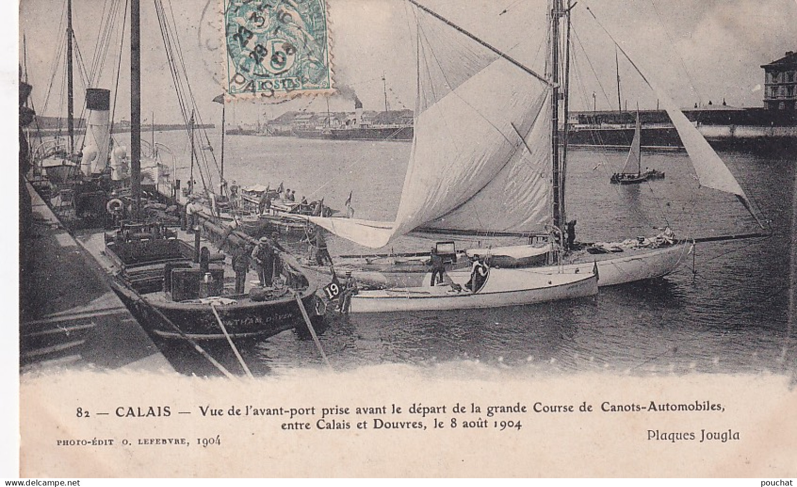 ZA Nw-(62) CALAIS - VUE DE L'AVANT PORT PRISE AVANT LE DEPART DE LA GRANDE COURSE DE CANOTS AUTOMOBILES ( AOUT 1904 ) - Calais