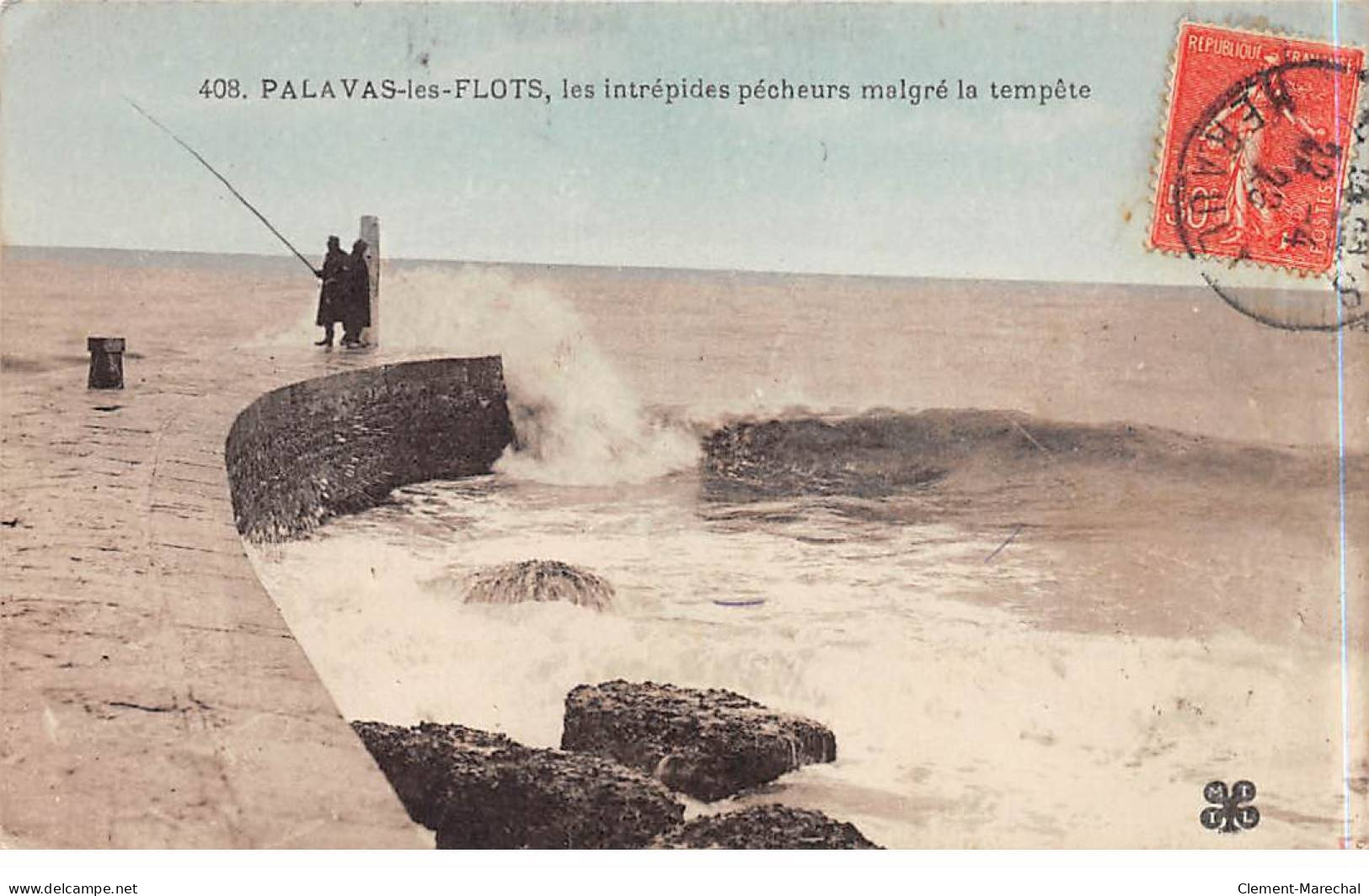 PALAVAS LES FLOTS - Les Intrépides Pêcheurs Malgré La Tempête - état - Palavas Les Flots