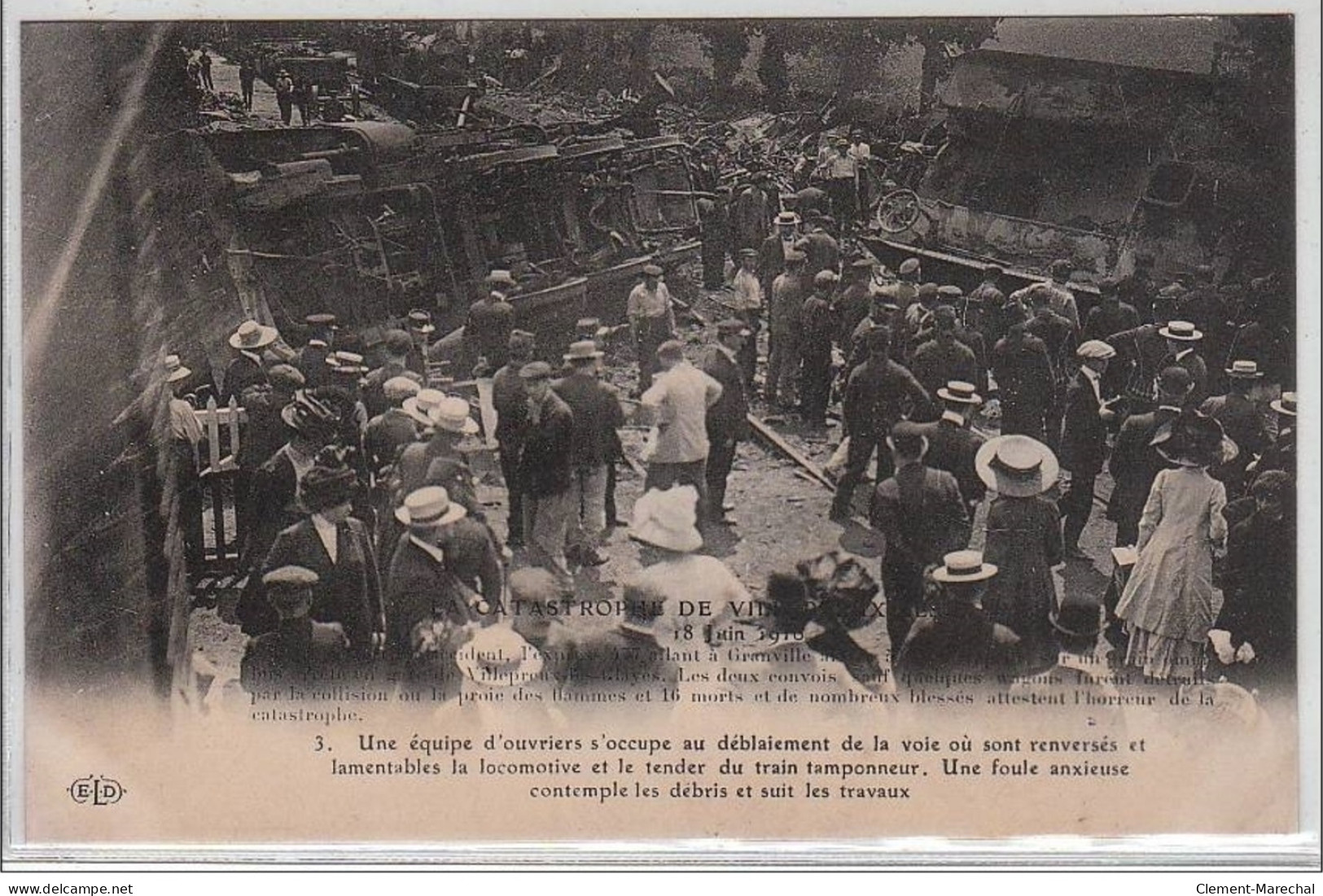 VILLEPREUX LES CLAYES : 18 Juin 1910 - Une équipe D'ouvriers S'occupent Au Déblaiement - Très Bon état - Villepreux