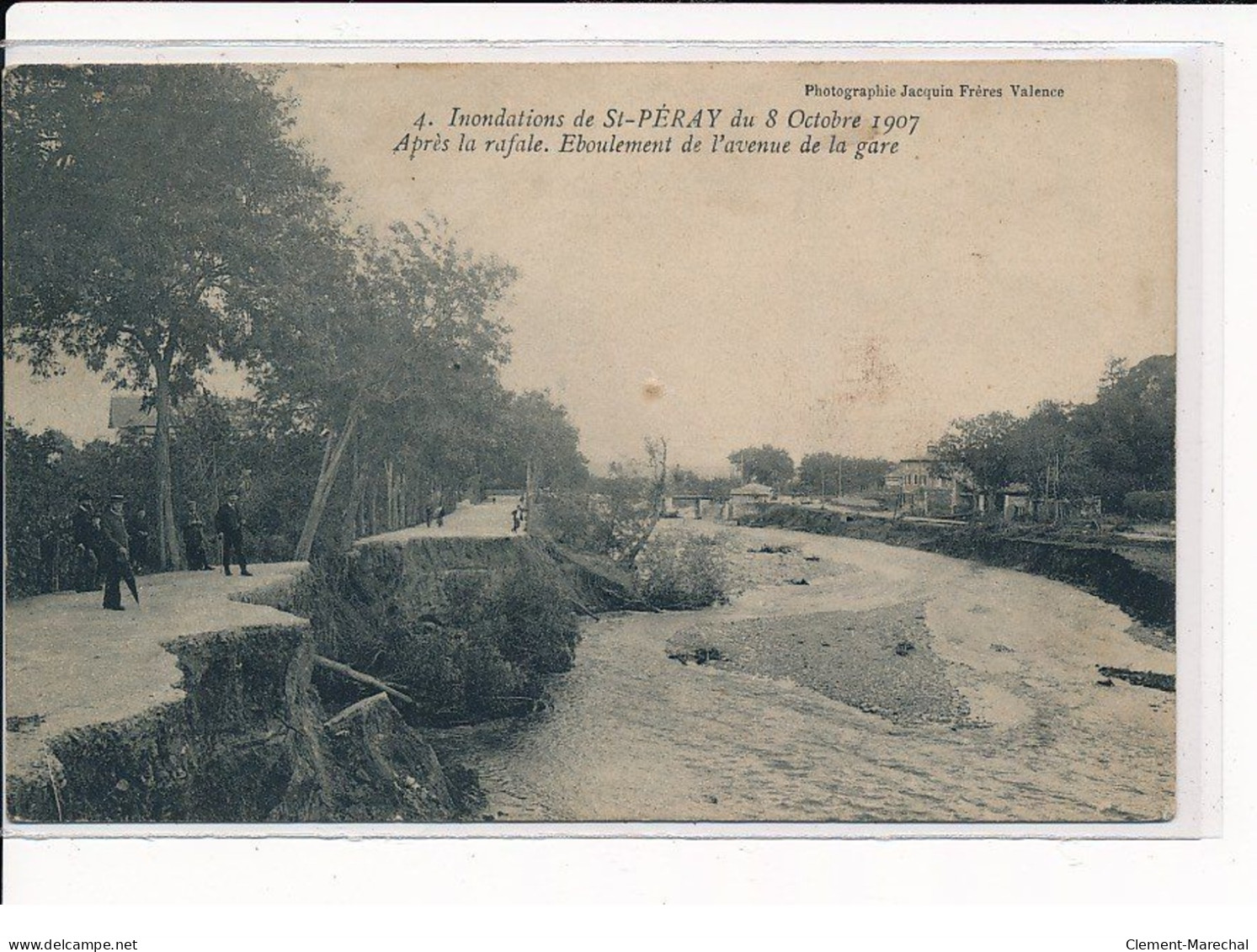 ST-PERAY : Inondations Du 8 Octobre 1907, Après La Rafale, Eboulement De L'avenue De La Gare - Très Bon état - Saint Péray
