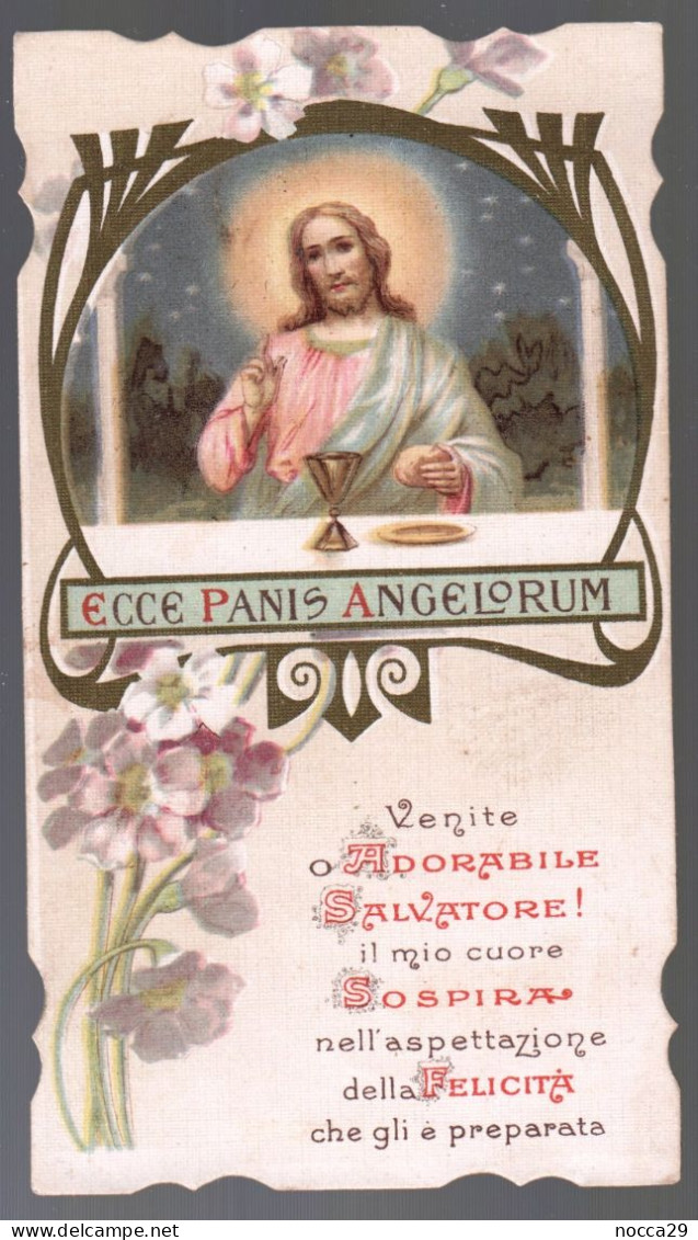 ANTICO SANTINO - GESU - HOLY CARD - IMAGE PIEUSE  - CON DEDICA AL RETRO (H882) - Images Religieuses