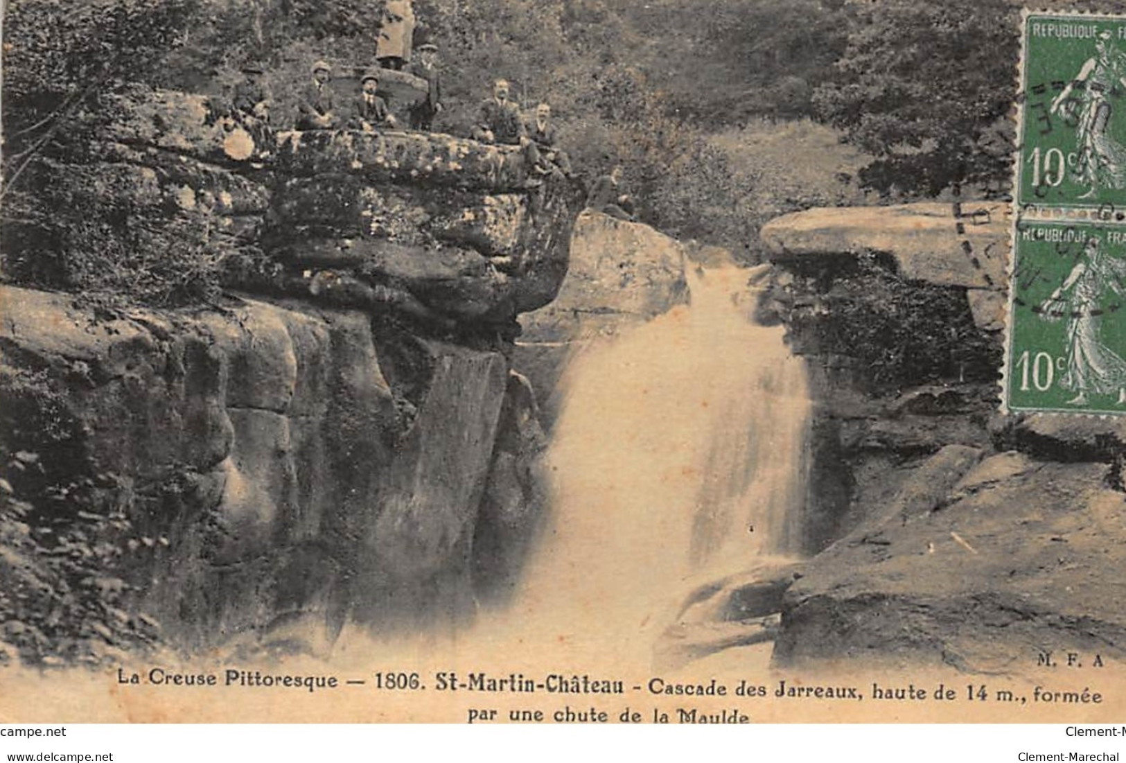 SAINT-MARTIN-CHATEAU : Cascade Des Jarreaux, Haute De 14m Formée Par Une Chute De La Maulde - Tres Bon Etat - Other & Unclassified