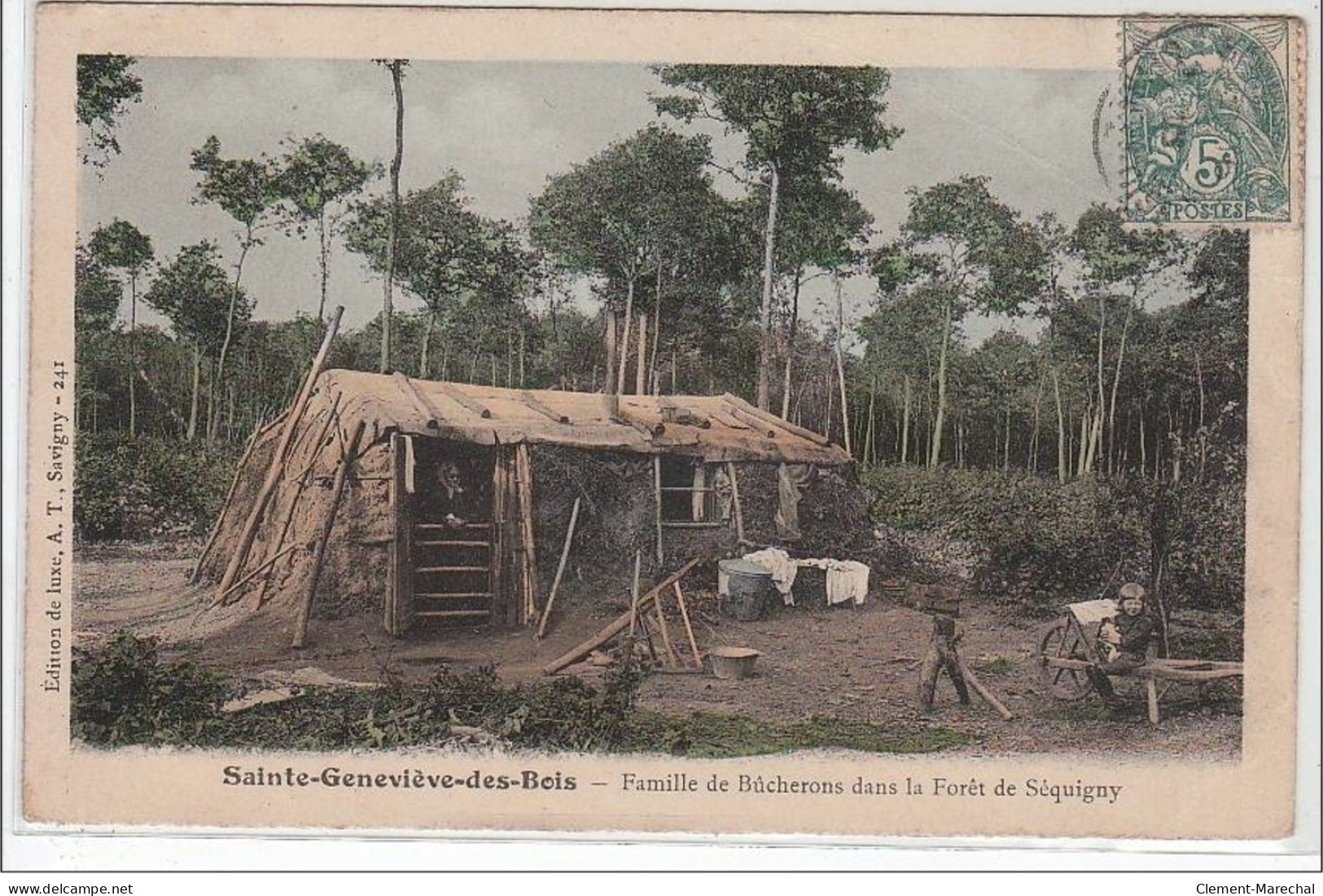 SAINTE GENEVIEVE DES BOIS : Famille De Bûcherons Dans La Forêt - Très Bon état - Sonstige & Ohne Zuordnung