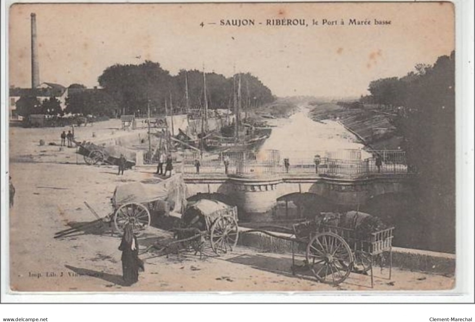 SAUJON : RIBEROU - Le Port à Marée Basse - Très Bon état - Saujon
