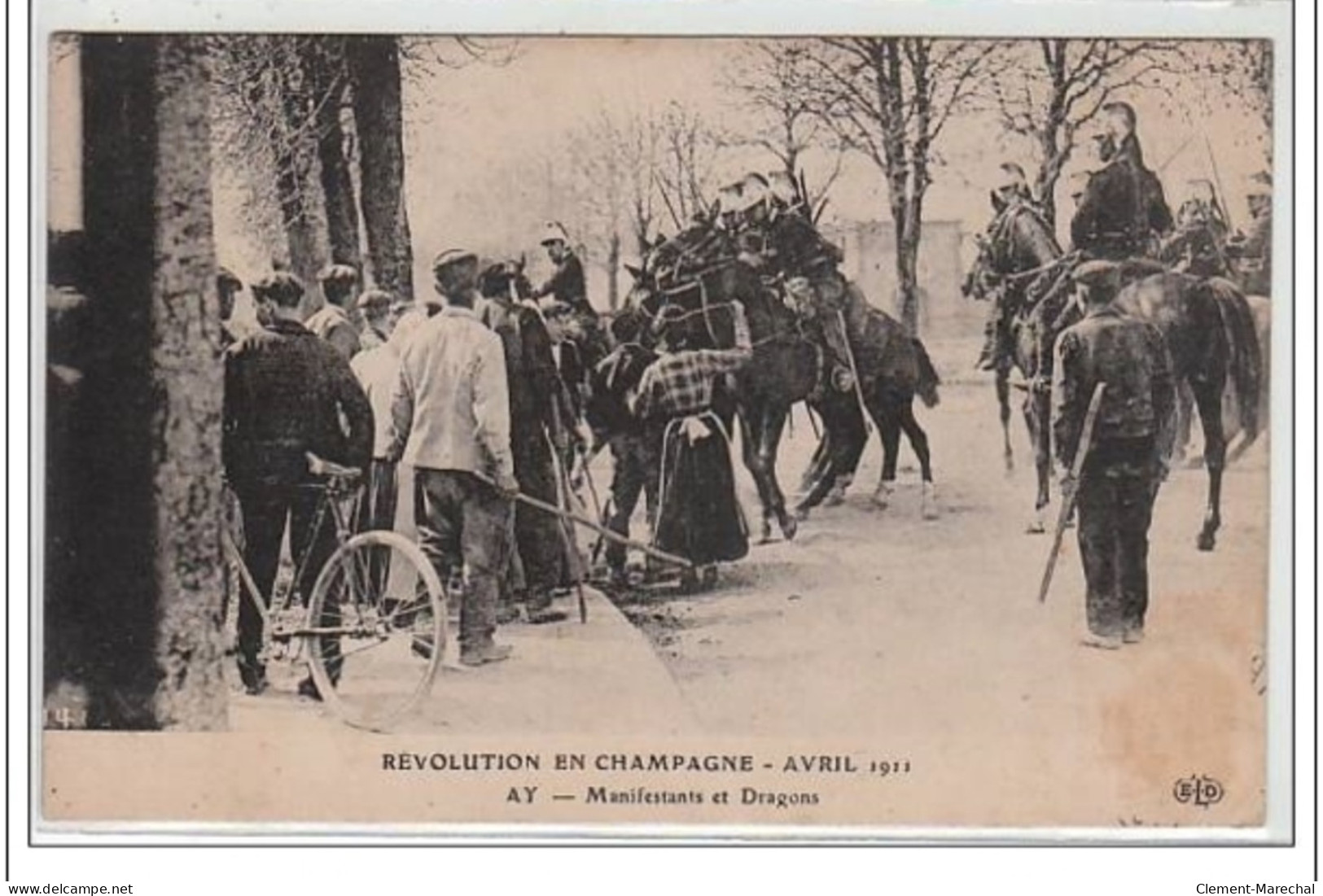 REVOLUTION EN CHAMPAGNE : AY : Avril 1911 - Manifestants Et Dragons - Très Bon état - Ay En Champagne