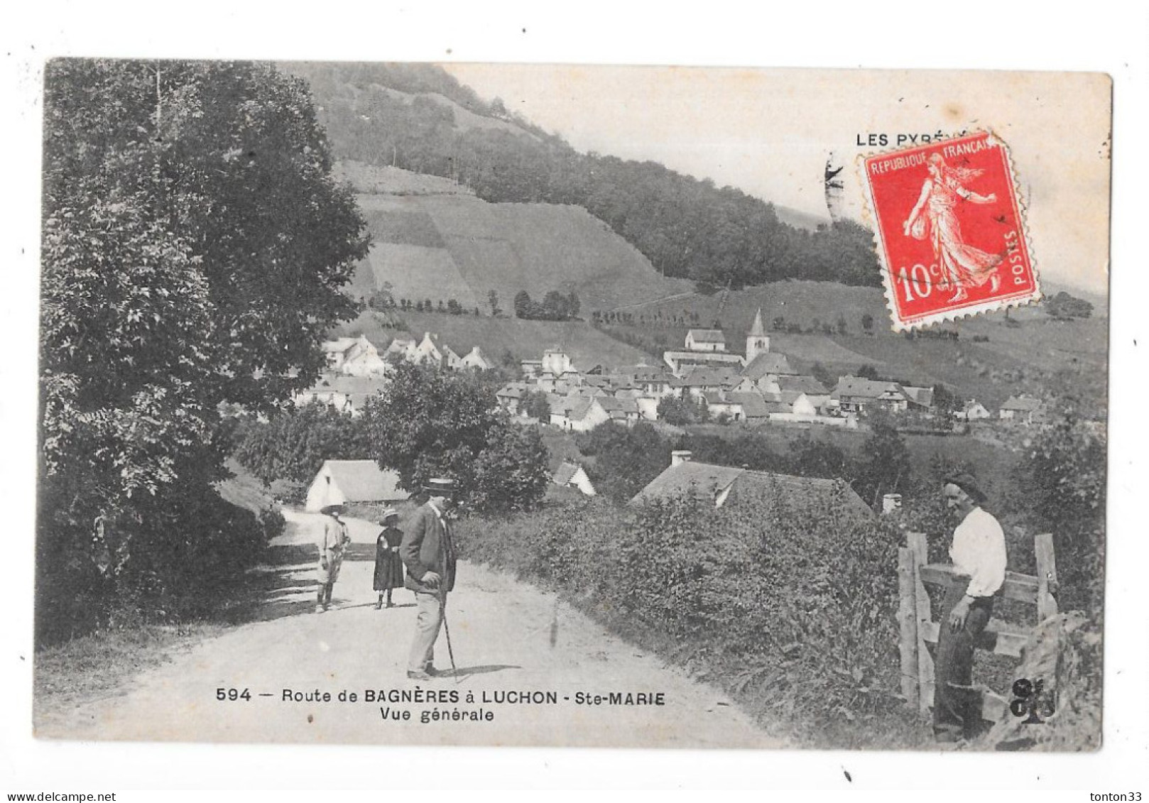 DEPT 65 - Route De BAGNERES à LUCHON - SAINTE MARIE - Vue Générale - QUIN6/GEO - - Bagneres De Bigorre