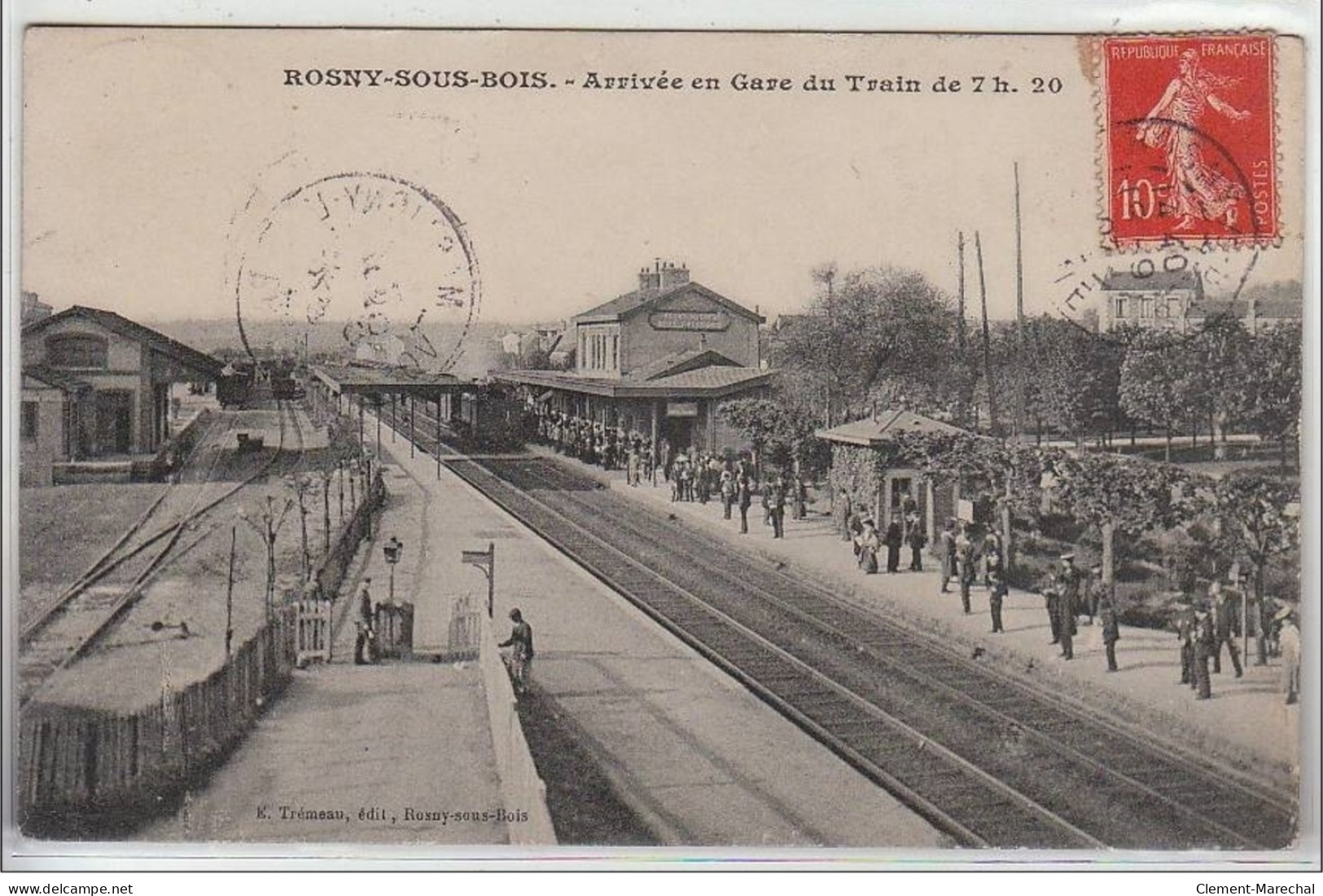 ROSNY SOUS BOIS : Arrivée En Gare Du Train  De 7h20 - Très Bon état - Rosny Sous Bois