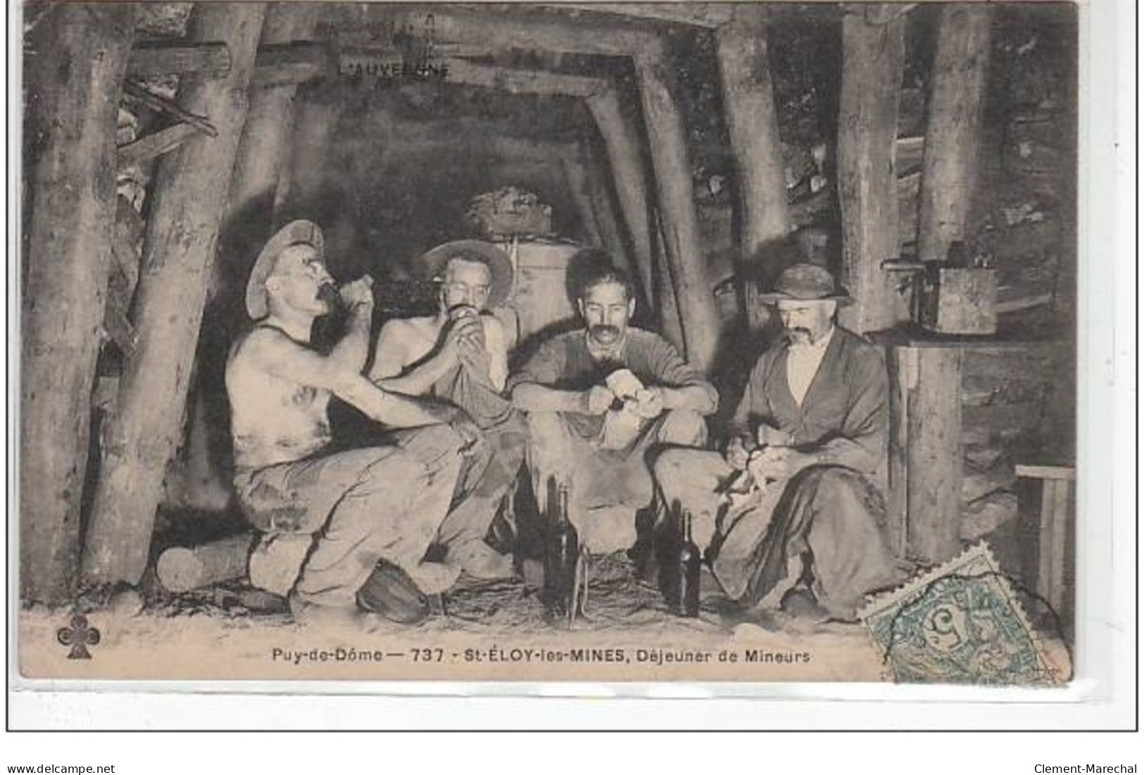 SAINT ELOY LES MINES : Dans La Mine... Le Déjeuner Des Mineurs - Bon état (2 Petits Plis D'angle) - Saint Eloy Les Mines