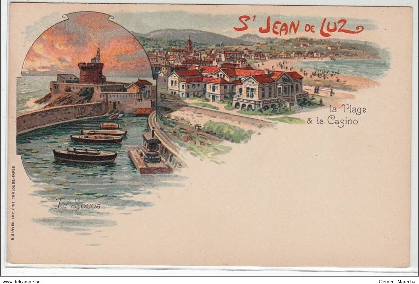 SAINT JEAN DE LUZ : La Plage Et Le Casino - Très Bon état - Saint Jean De Luz