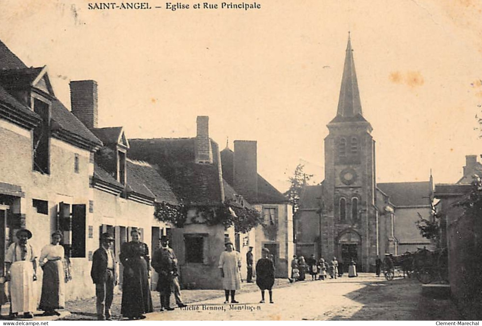 SAINT-ANGEL : Eglise Et Rue Principale - Etat - Other & Unclassified