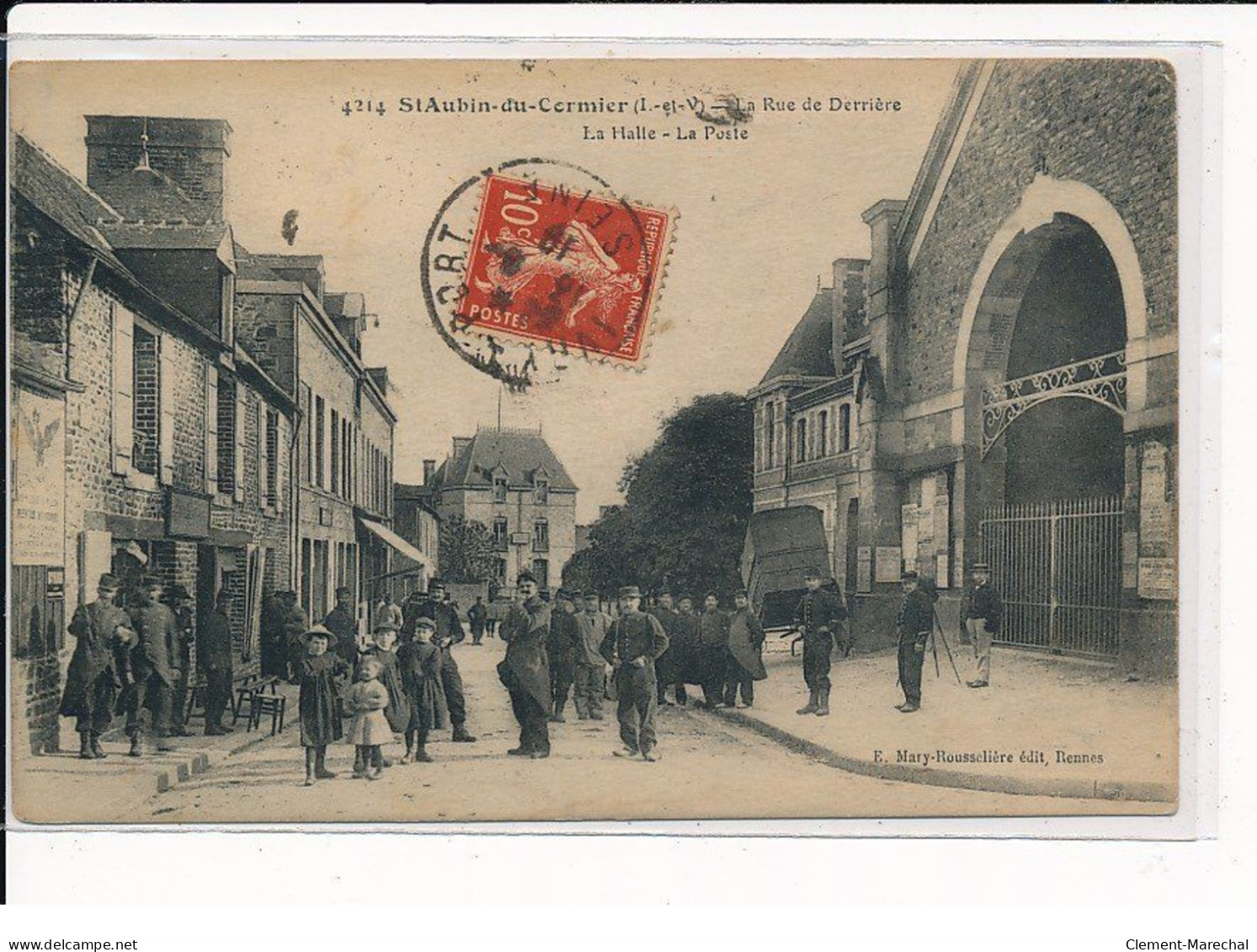 SAINT-AUBIN-du-CORMIER : La Rue De Derrière La Halle, La Poste - Très Bon état - Sonstige & Ohne Zuordnung