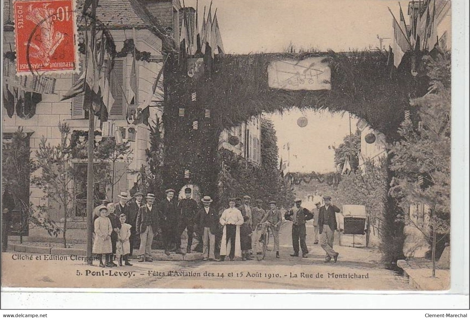 PONT LEVOY : Fêtes D'aviation Des 14 Et 15 Août 1910 - La Rue Montrichard - Très Bon état - Sonstige & Ohne Zuordnung