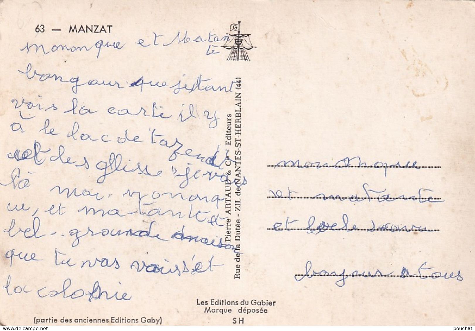 Z+ Nw-(63) MANZAT - CARTE MULTIVUES : VUE GENERALE , LE GOUR DE TAZENAT , L'EGLISE - Manzat