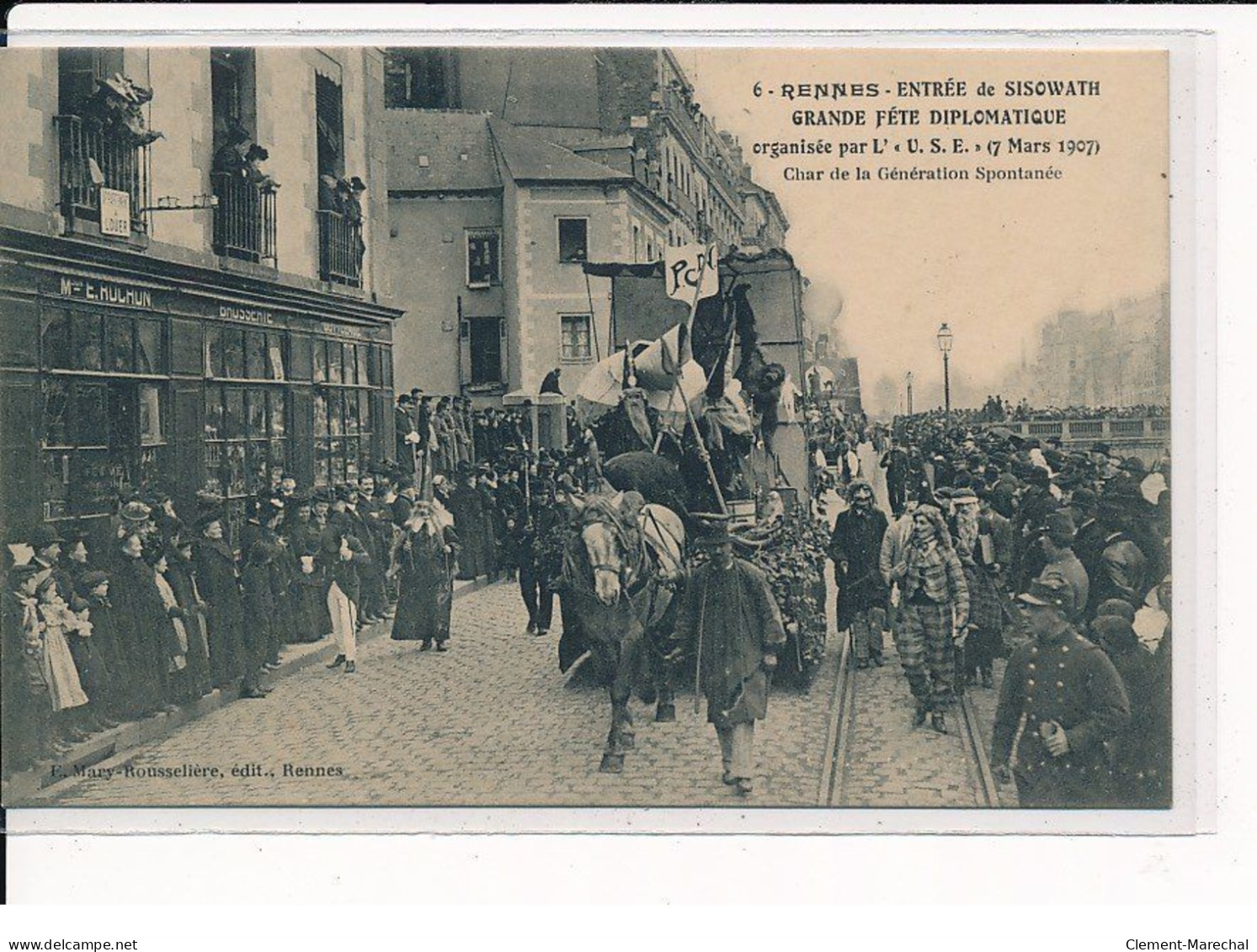 RENNES : Entrée De Sisowath, Grande Fête Diplomatique Organisée Par L'U.S.E, Char - Très Bon état - Rennes