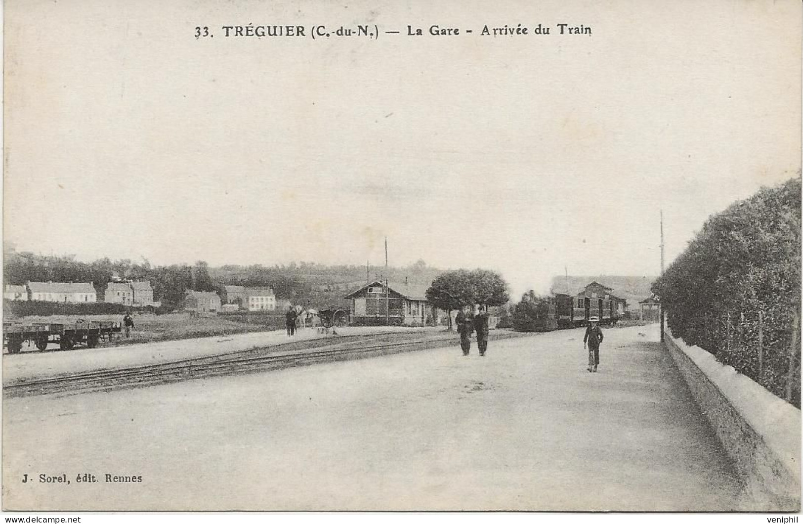 TREGUIER - COTE DU NORD - LOT DE 10 CARTES --LA GARE -ARRIVEE DU TRAIN - Tréguier