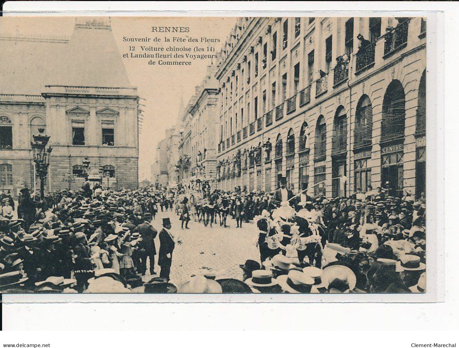 RENNES : Souvenir De La Fête Des Fleurs, Voiture Chinoise Et Landaufleuri Des Voyageurs De Commerce - Très Bon état - Rennes