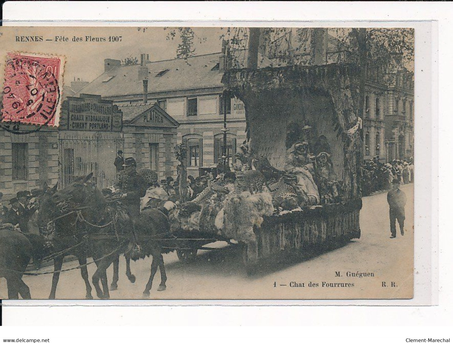 RENNES : Fête Des Fleurs 1907, Char Des Fourrures - Très Bon état - Rennes