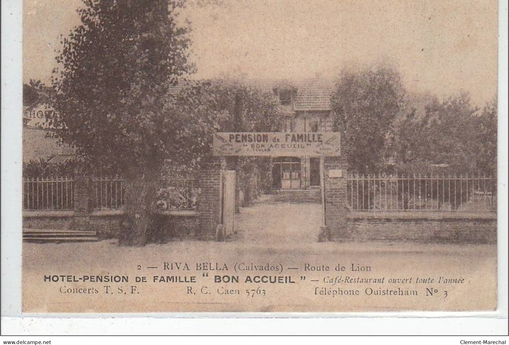RIVA BELLA : Route De Lion - Hôtel Pension De Famille """"Bon Accueil"""" - Très Bon état - Riva Bella