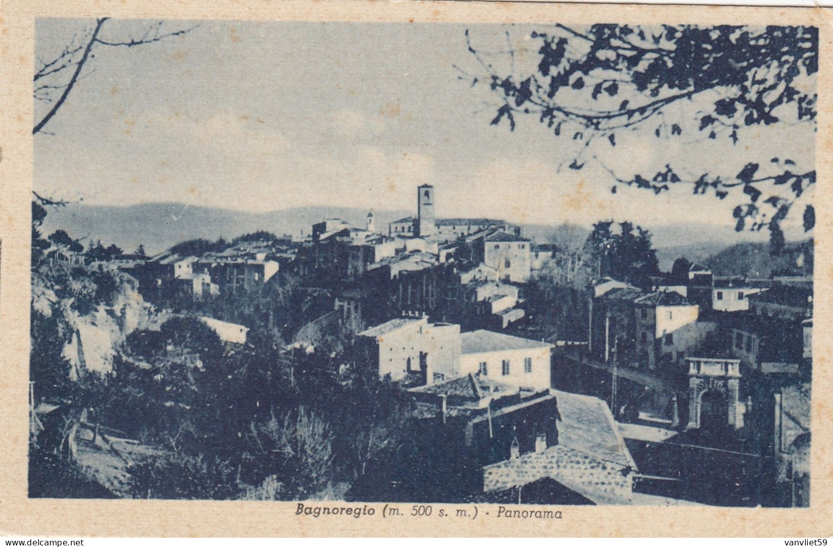 BAGNOREGIO-VITERBO-PANORAMA- CARTOLINA  VIAGGIATA  IL 9-6-1953-PRODUZIONE ANTECEDENTE-1930-40 - Viterbo