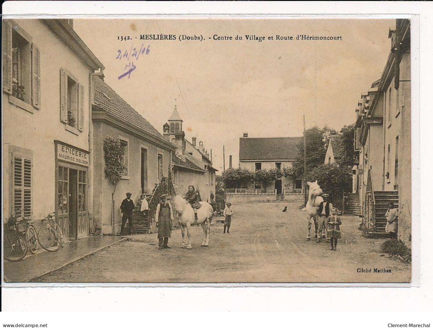 MESLIERES : Centre Du Village Et Route D'Hérimoncourt - Très Bon état - Otros & Sin Clasificación