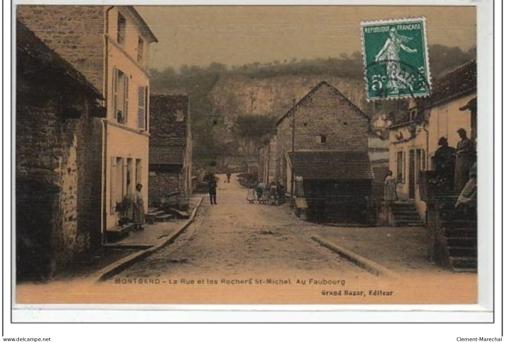 MONTBARD : édition Toillée - La Rue Et Les Rochers Saint Miche - Faubourg - Très Bon état - Montbard