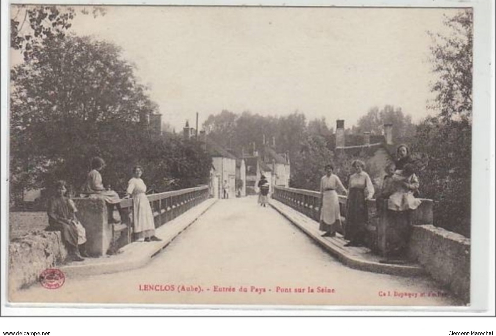 LENCLOS : Entrée Du Pays - Pont Sur La Seine - Très Bon état - Other & Unclassified