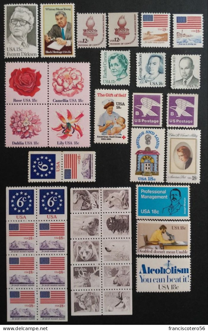 Estados - Unidos: Año. 1981 - Completo. 86/Val. Dent, 11 Dent, 11-1/2x10-1/2, Dent, 10-1/2x11-1/2 Y Dent, 10- Vertical. - Unused Stamps