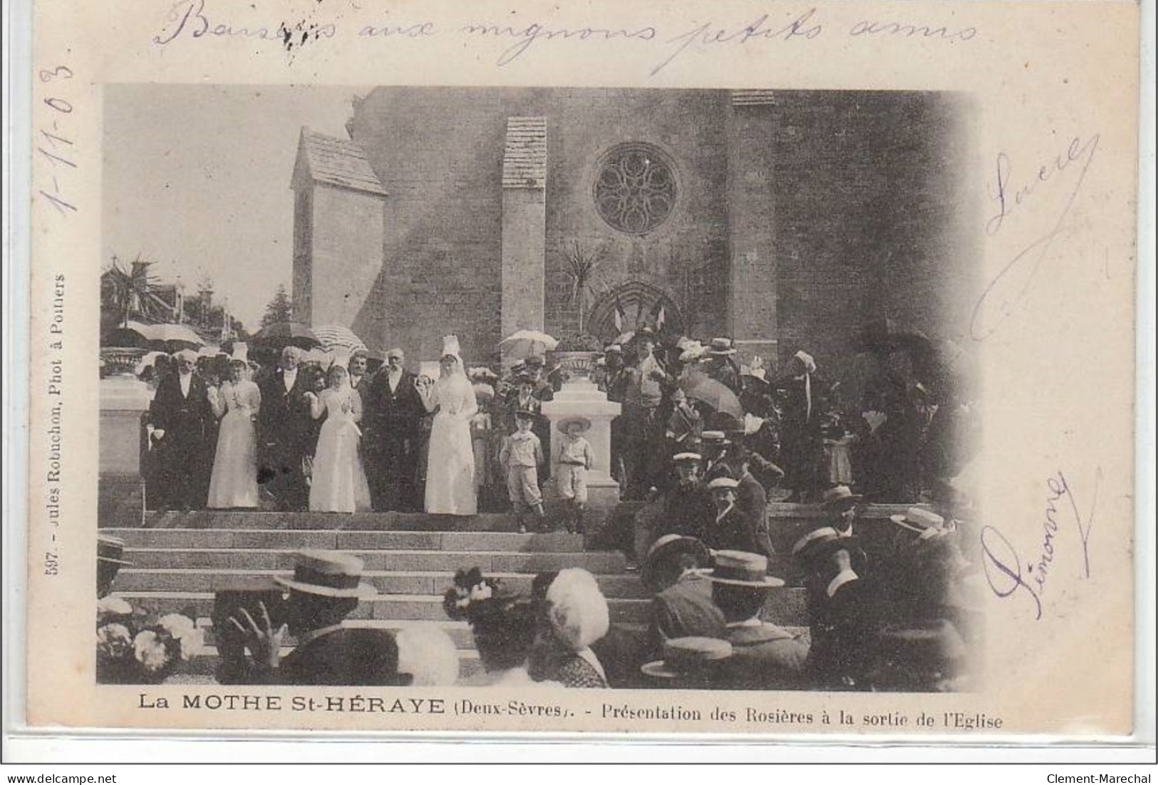 LA MOTHE SAINT HERAYE : La Présentation Des Rosières à La Sortie De L'église - Très Bon état - La Mothe Saint Heray