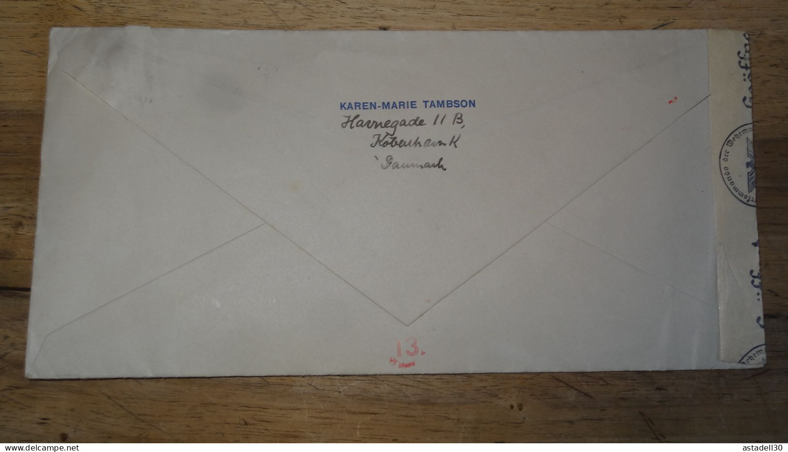 Grande Enveloppe DANEMARK, Avec Censure - 1942 .......... 240424......... CL9-57a - Lettres & Documents