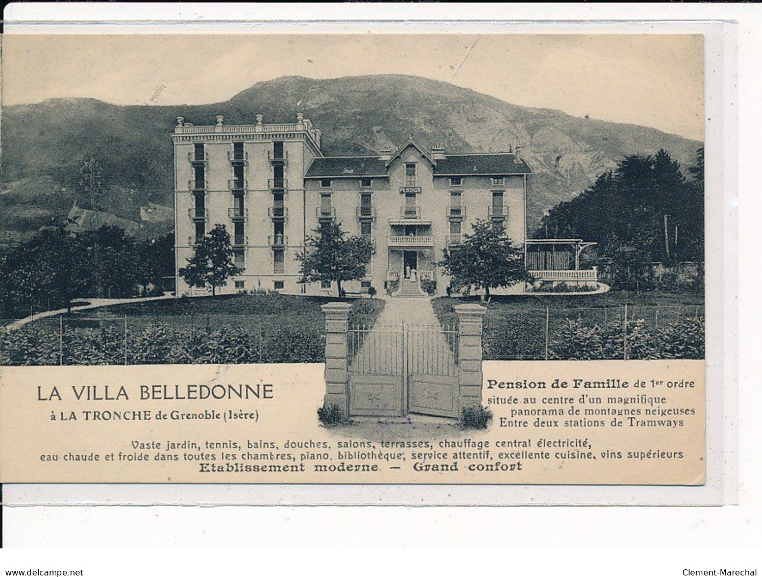 LA TRONCHE : La Villa Belledonne, Pension De Famille De 1er Ordre - Très Bon état - La Tronche