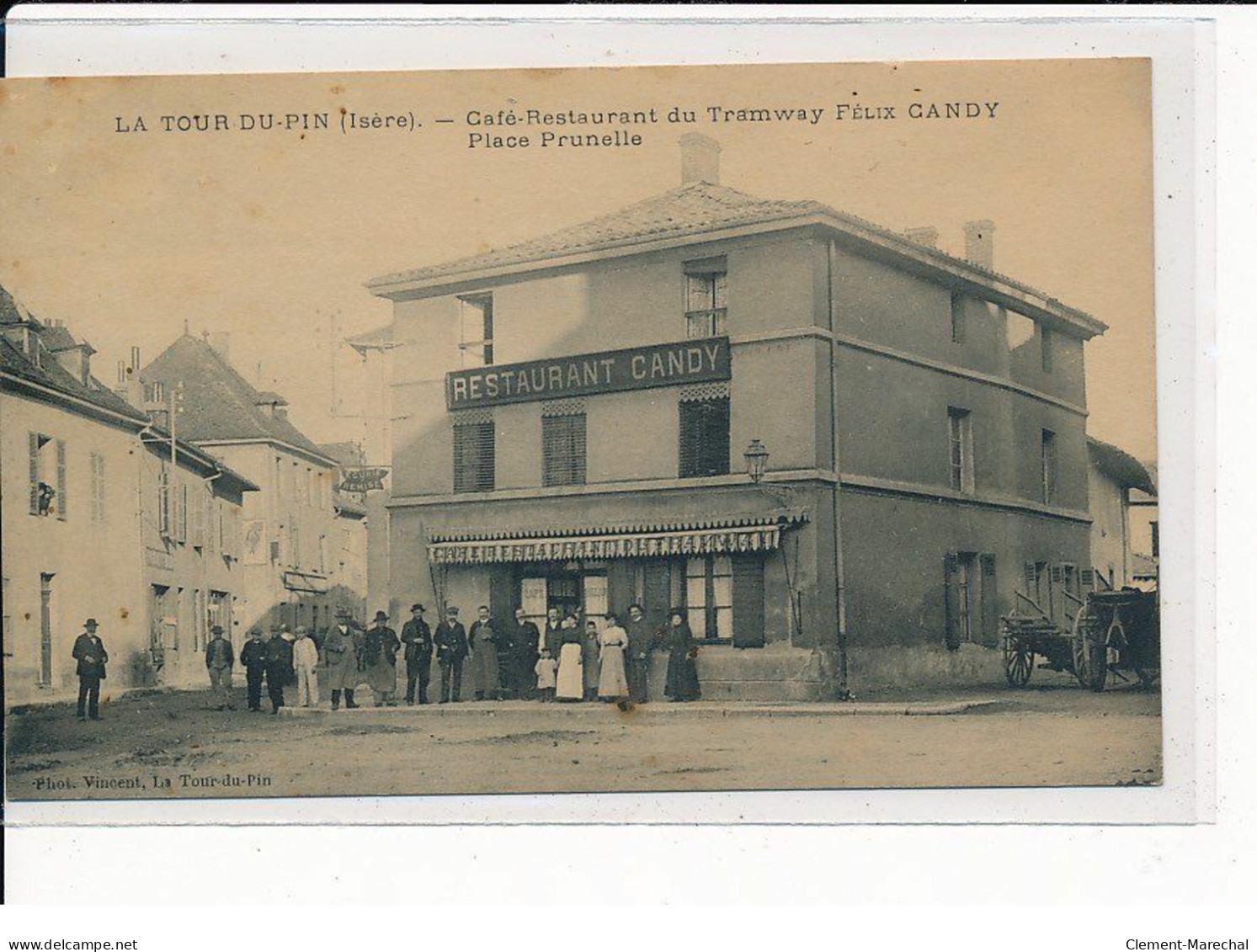 LA TOUR-DU-PIN : Café-Restaurant Du Tramway Félix CANDY, Place Prunelle - Très Bon état - La Tour-du-Pin